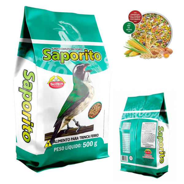 Biotron Saporito Mix Frutas Ração Alimento Trinca Ferro - 500g