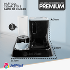 Comedouro e Bebedouro Automático Para Cães e Gatos Premium 3 em 1 Jel Plast