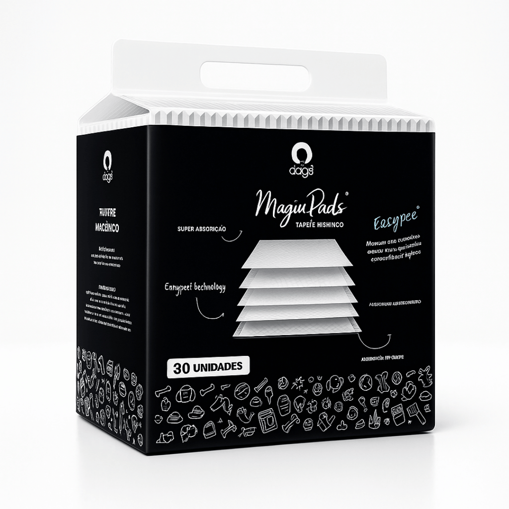 Tapete Higiênico Cães Carvão 30 Un 80 X 60 Ultra Absorvente