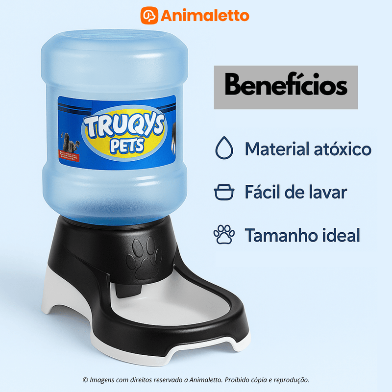 Bebedouro Automático para Cães e Gatos 2L Truqys Pet – Água Sempre Fresca e Limpa