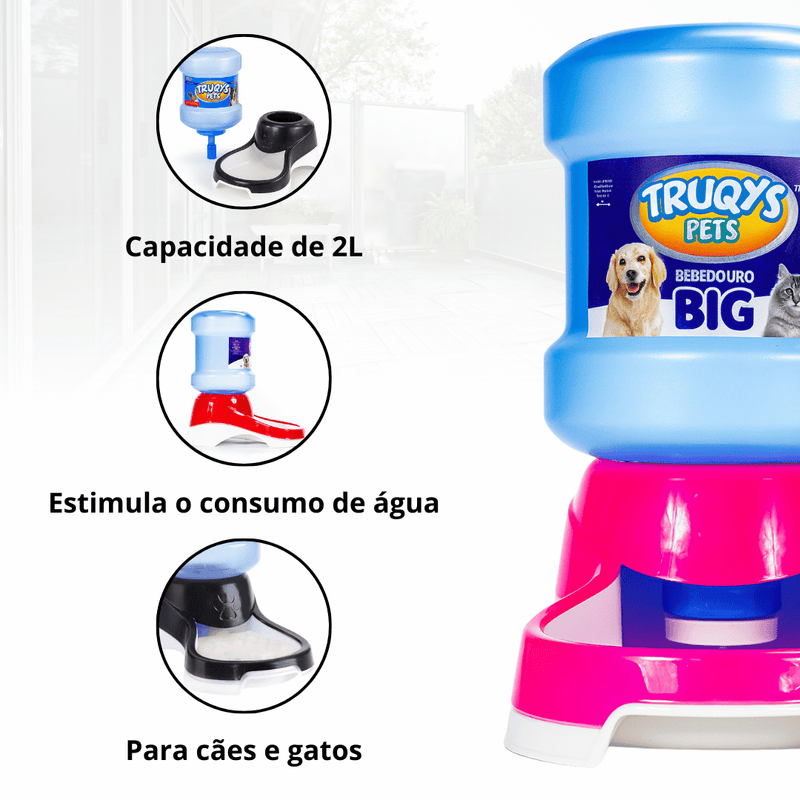 Bebedouro Automático para Cães e Gatos 2L Truqys Pet – Água Sempre Fresca e Limpa