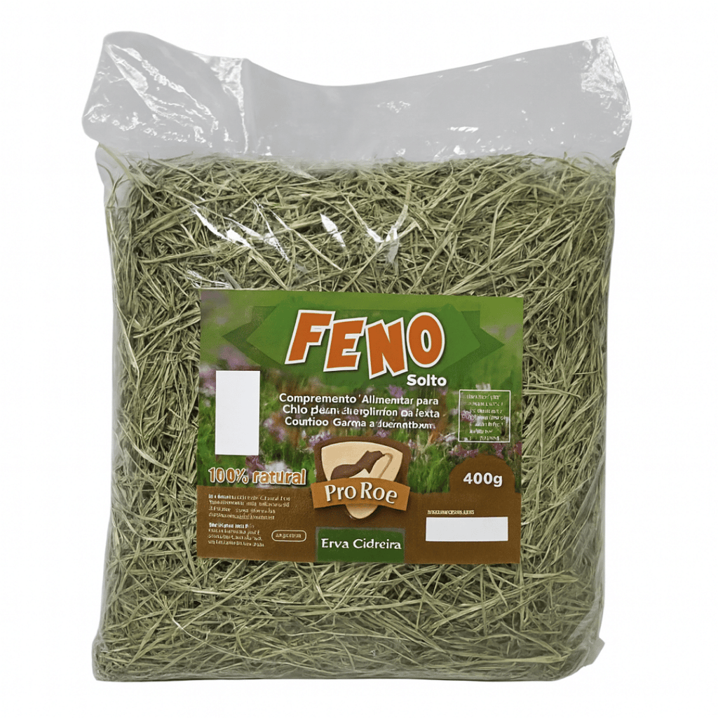 Feno Natural Nutritivo ProRoe 400g para Roedores e Coelhos