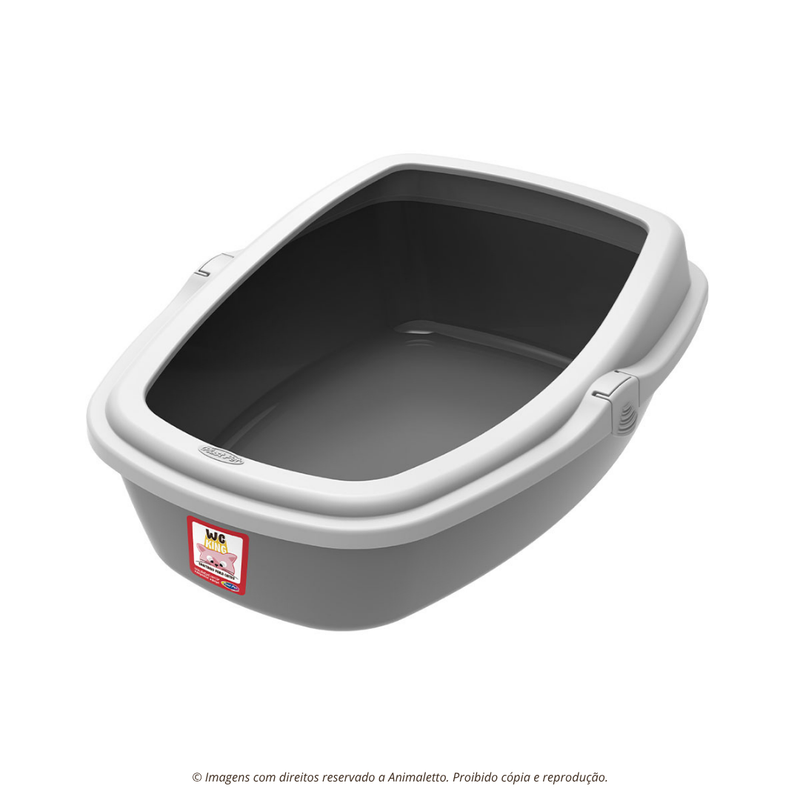 Bandeja Higiênica WC King Grande para Gatos com Bordas Protetoras