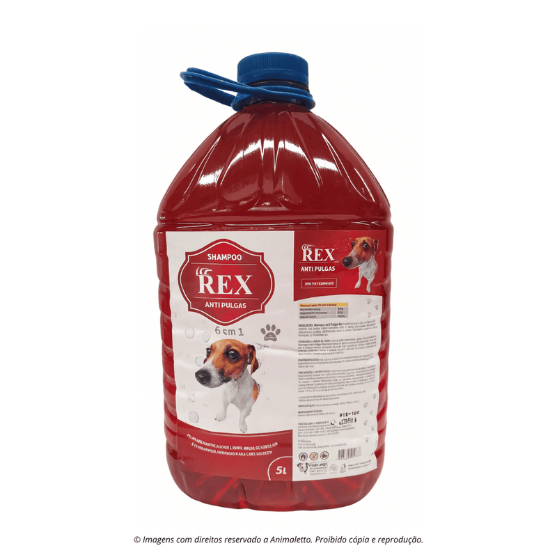 Shampoo Antipulgas Rex Cães 6 em 1 Pelos Brilhantes