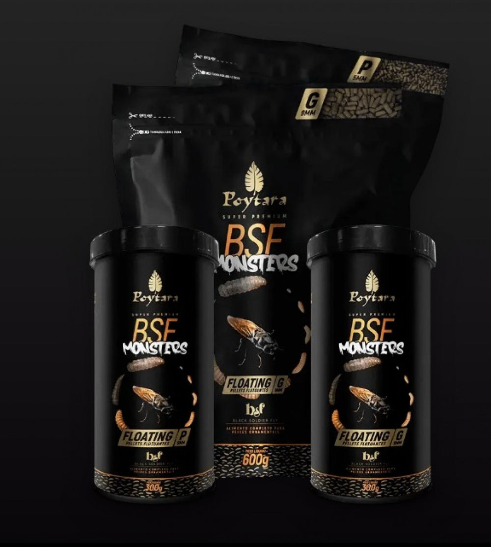 Alimento Poytara BSF Monsters Floating P para Peixes 600Gr