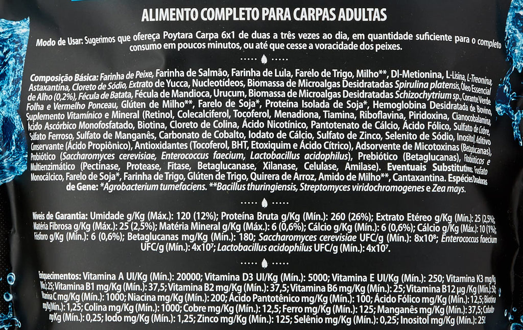 Alimento Poytara para Carpa 6 Em 1 