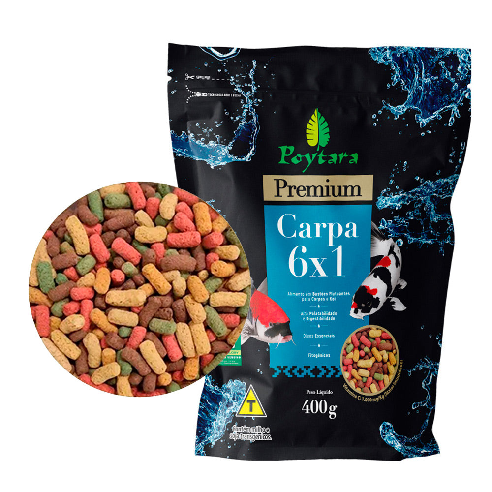 Alimento Poytara para Carpa 6 Em 1 - 400Gr