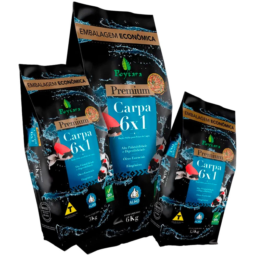 Alimento Poytara para Carpa 6 Em 1 - 6Kg