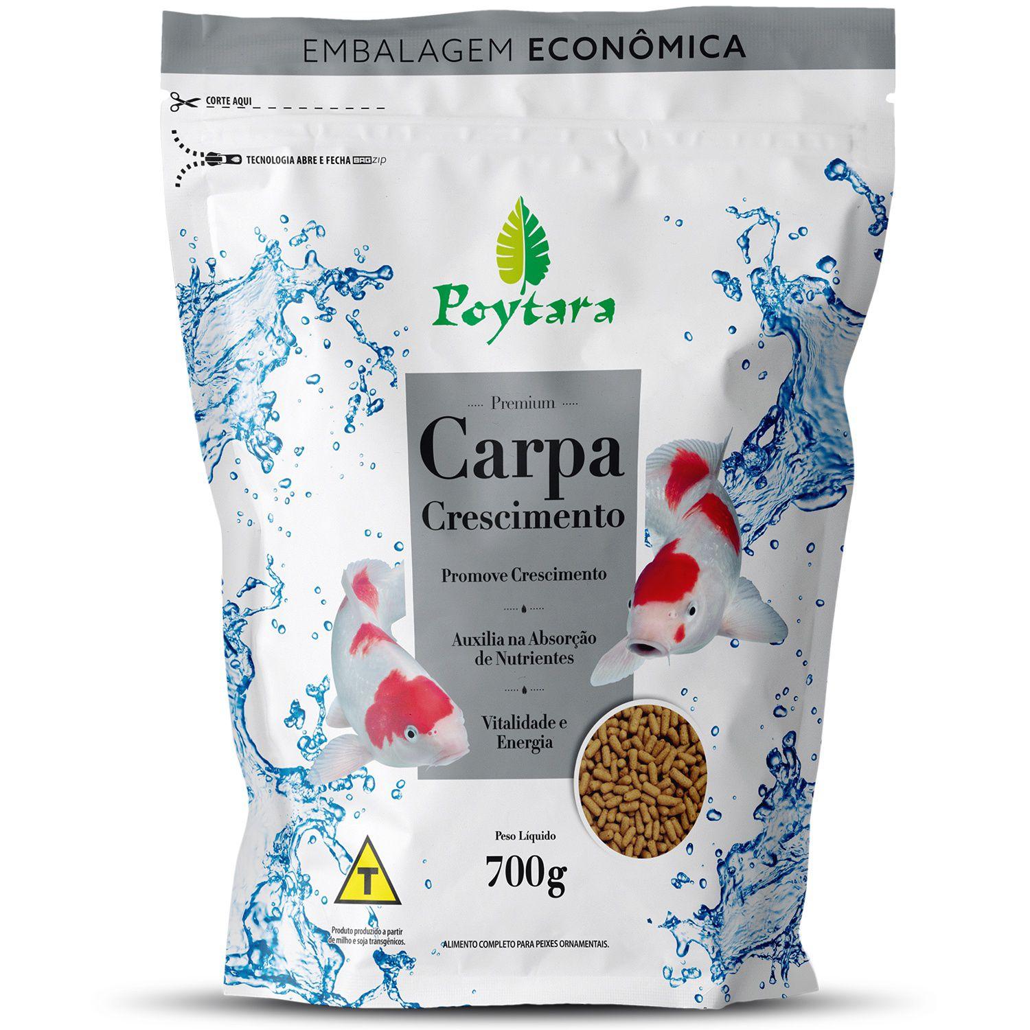 Alimento Poytara para Peixe Carpa Crescimento 700 Gr