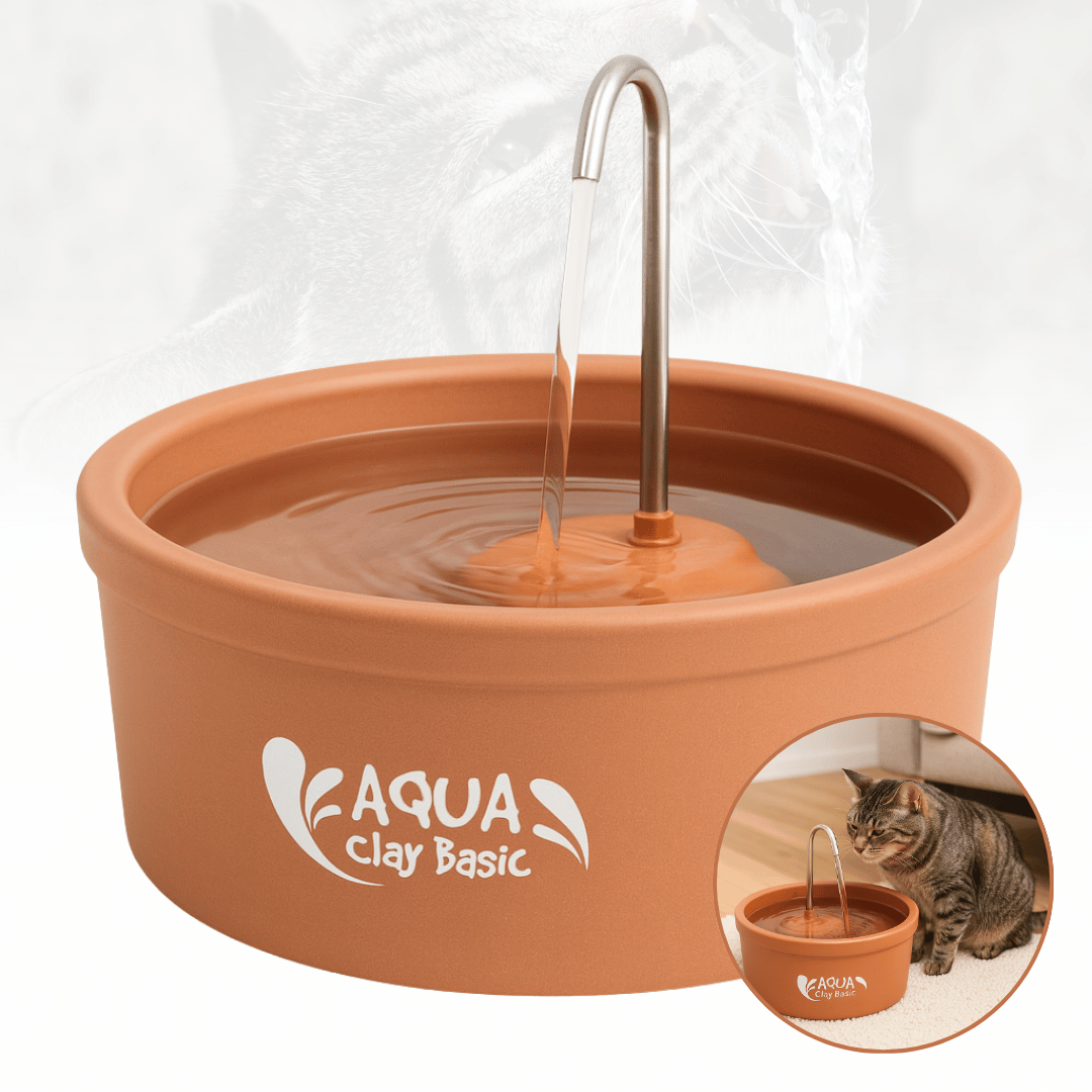Bebedouro Fonte para Gatos Cerâmica Automático 2,5L Aqua Clay