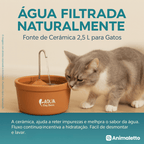 Bebedouro Fonte para Gatos Cerâmica Automático 2,5L Aqua Clay