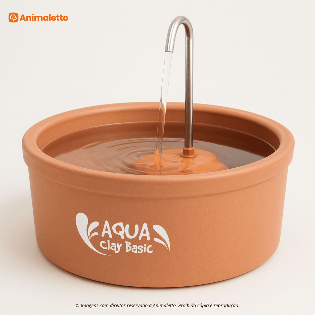 Bebedouro Fonte para Gatos Cerâmica Automático 2,5L Aqua Clay