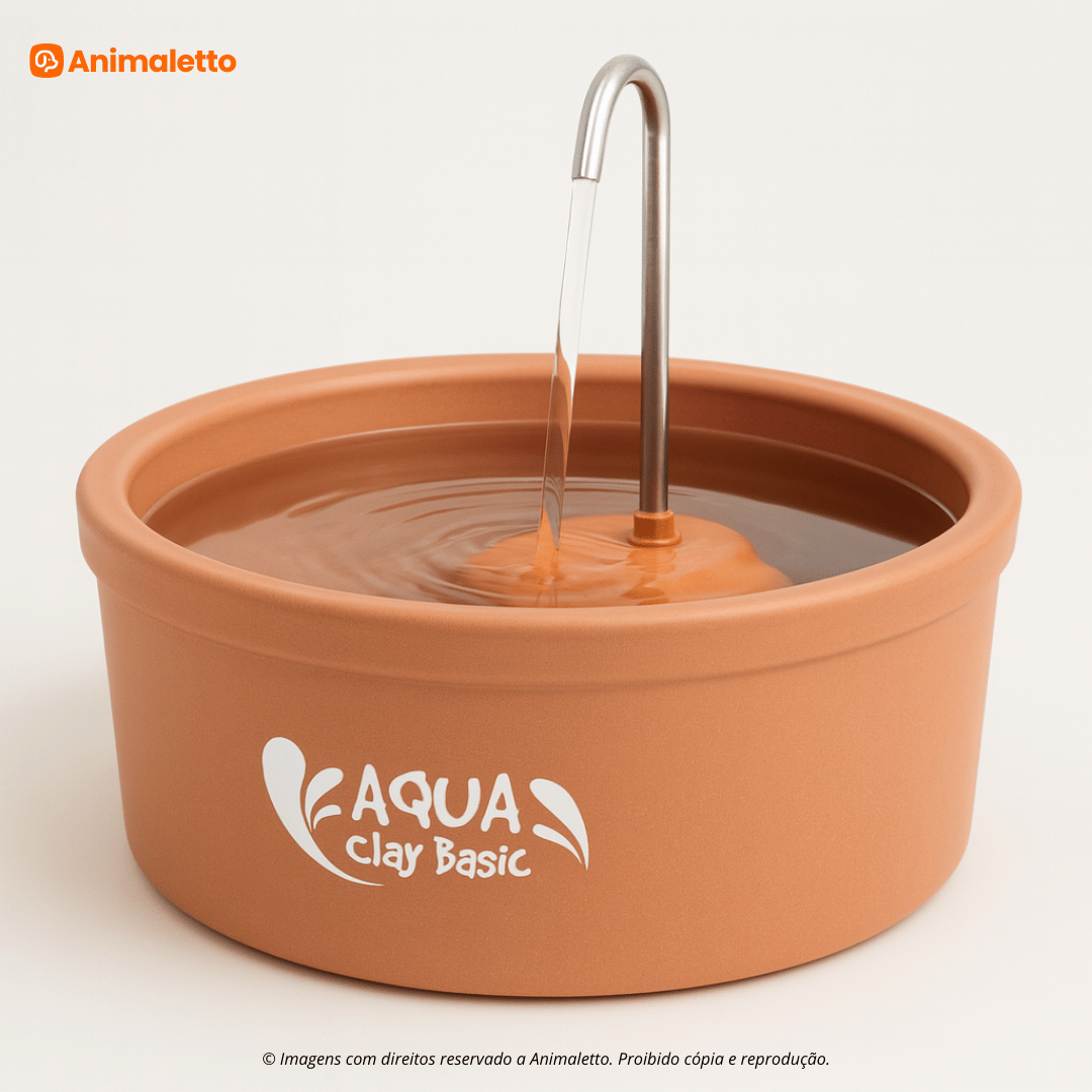 Bebedouro Fonte para Gatos Cerâmica Automático 2,5L Aqua Clay