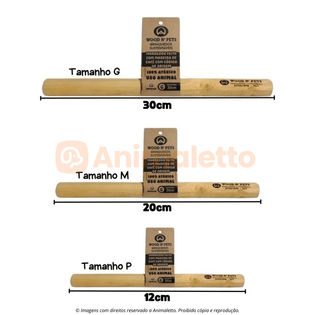 Brinquedo Mordedor Ecológico para Cachorro de Madeira Rustico Sustentável