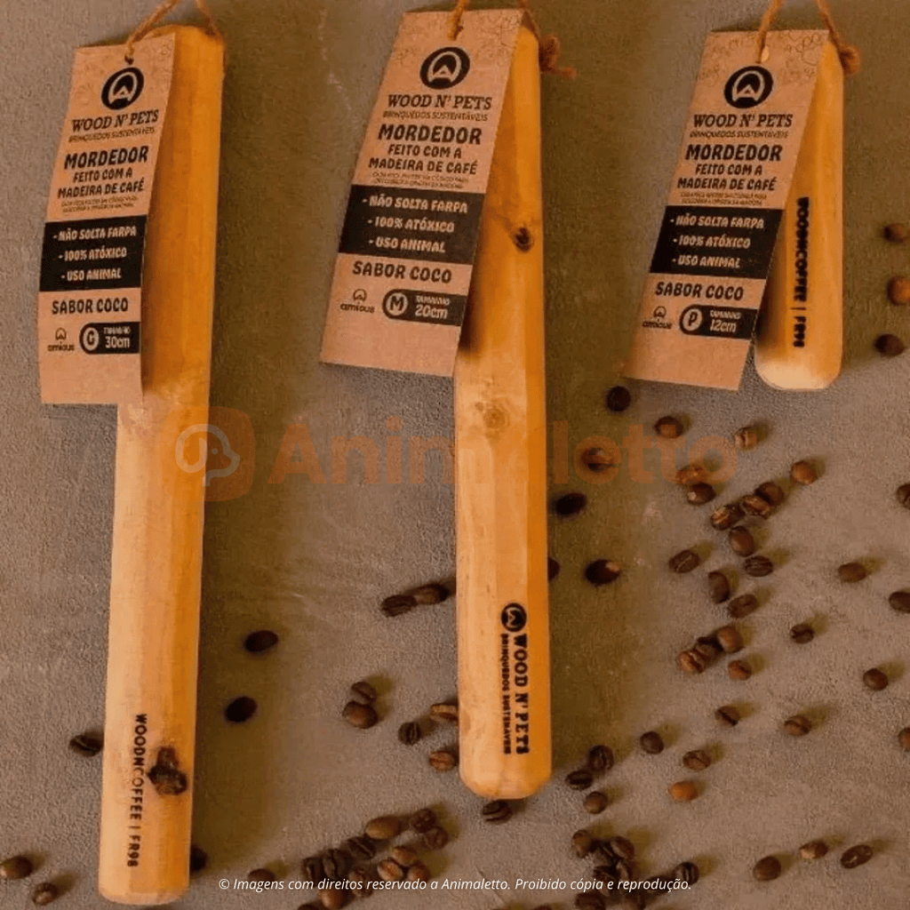 Brinquedo Mordedor Ecológico para Cachorro de Madeira Rustico Sustentável