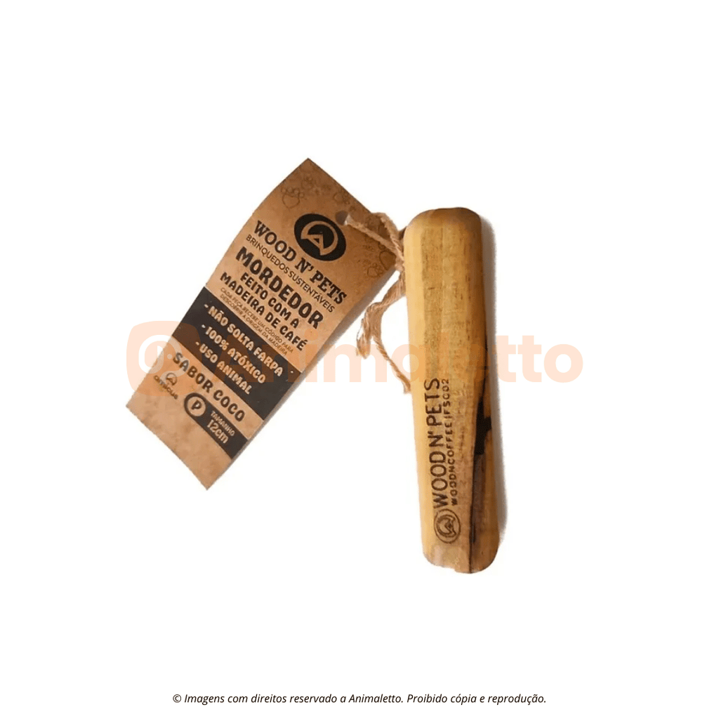 Brinquedo Mordedor Ecológico para Cachorro de Madeira Rustico Sustentável