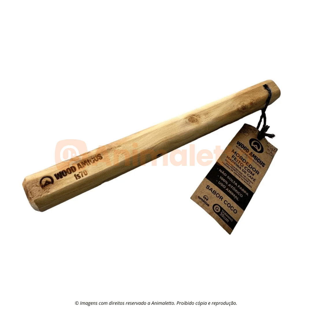 Brinquedo Mordedor Ecológico para Cachorro de Madeira Rustico Sustentável