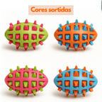 Brinquedo Mordedor Oval Spike Para Cães Pet Com Apito 14cm