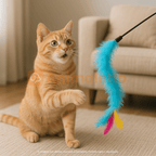 Brinquedo Para Gato Varinha Penas Coloridas Napi Pet