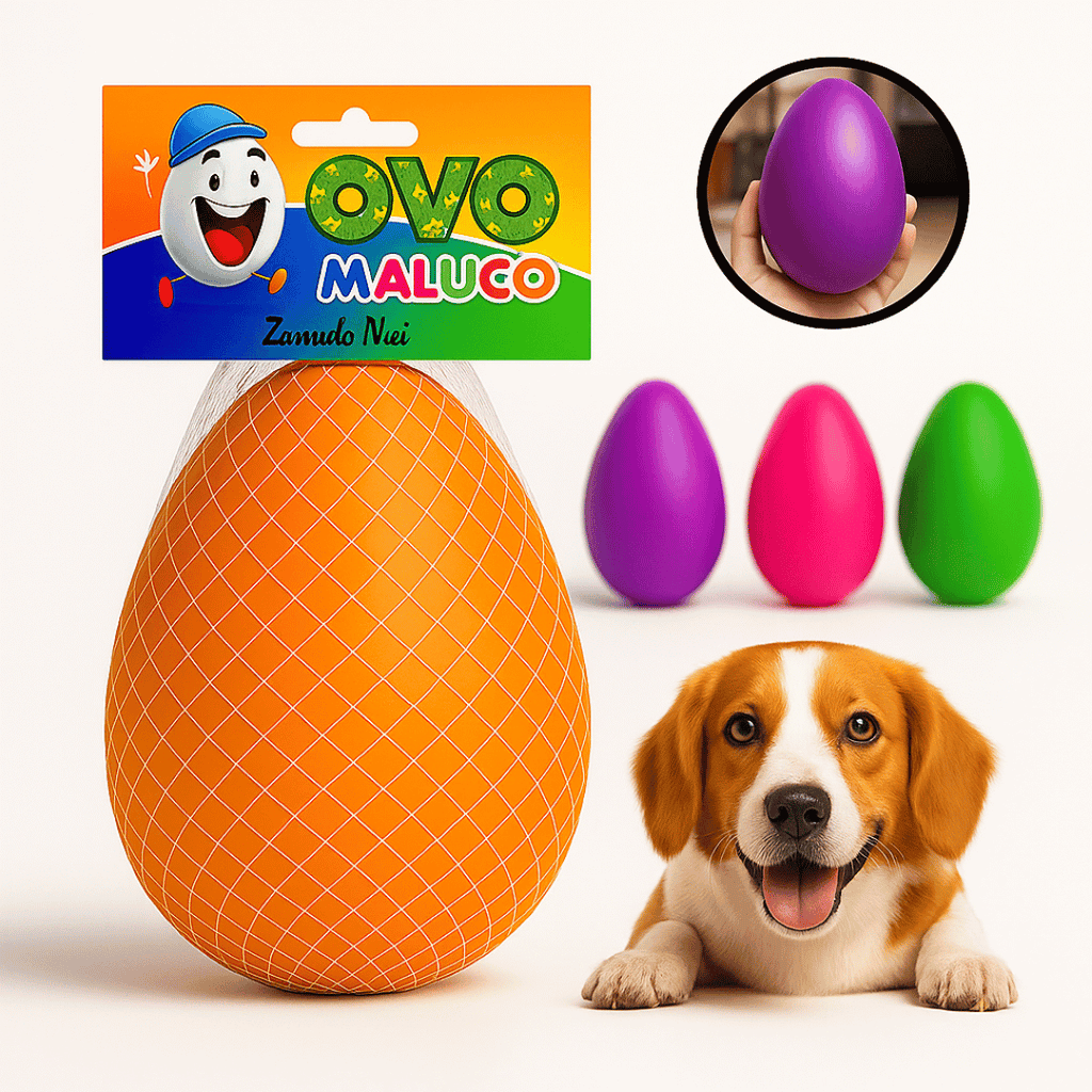 Brinquedo interativo Mordedor Anti stress Para Cachorro Ovo Maluco Tamanho G