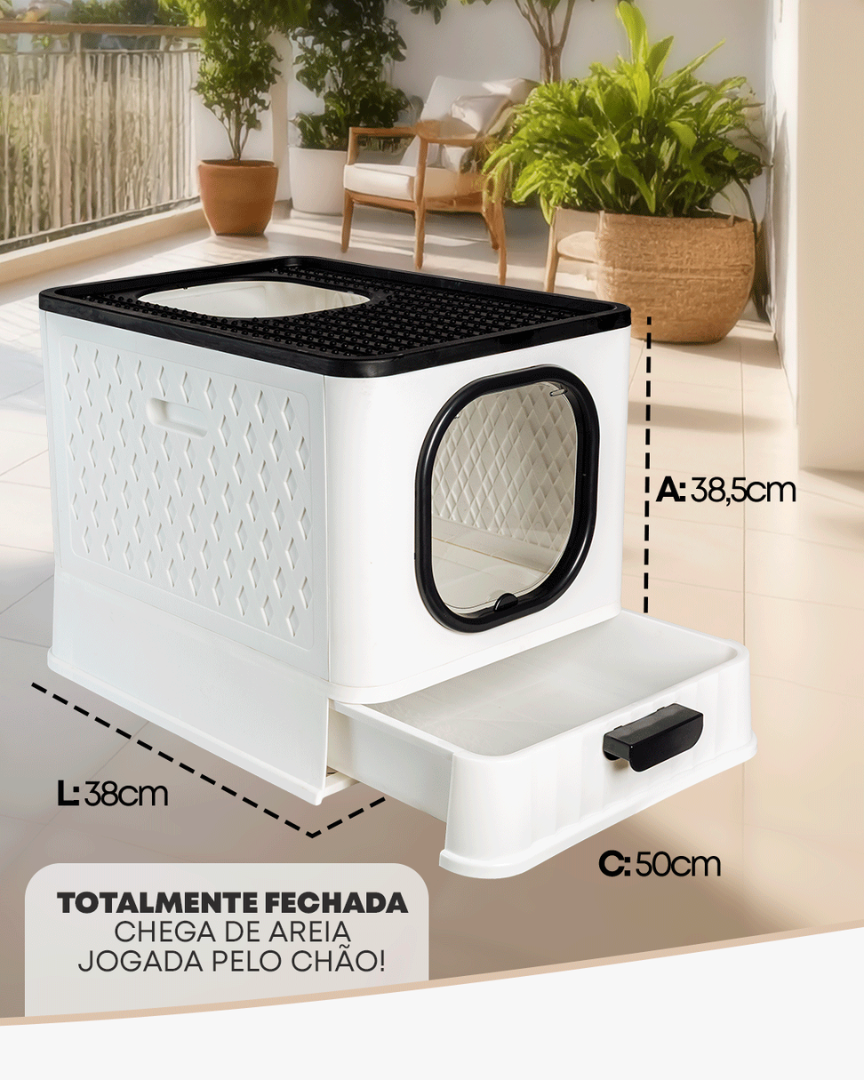 Caixa de Areia Fechada para Gatos SandBox Premium Jel Plast