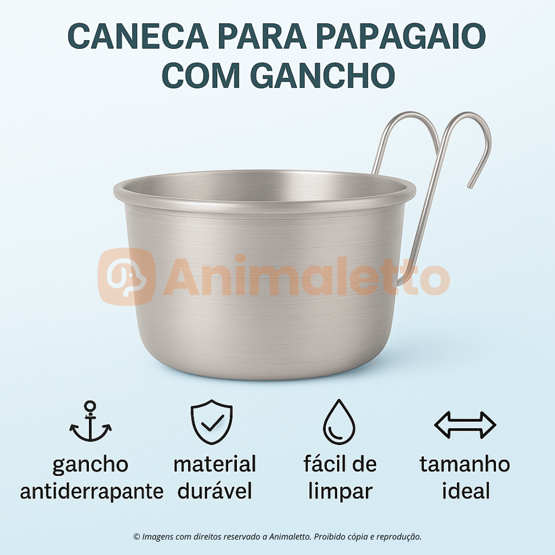 Caneca Papagaio Alumínio com Gancho Kit Com 6 Tamanhos P M G
