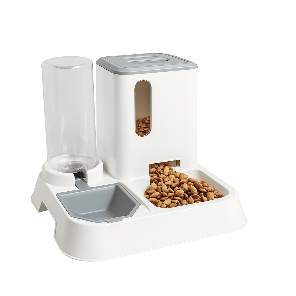 Comedouro e Bebedouro Automático Para Cães e Gatos Premium 3 em 1 Jel Plast