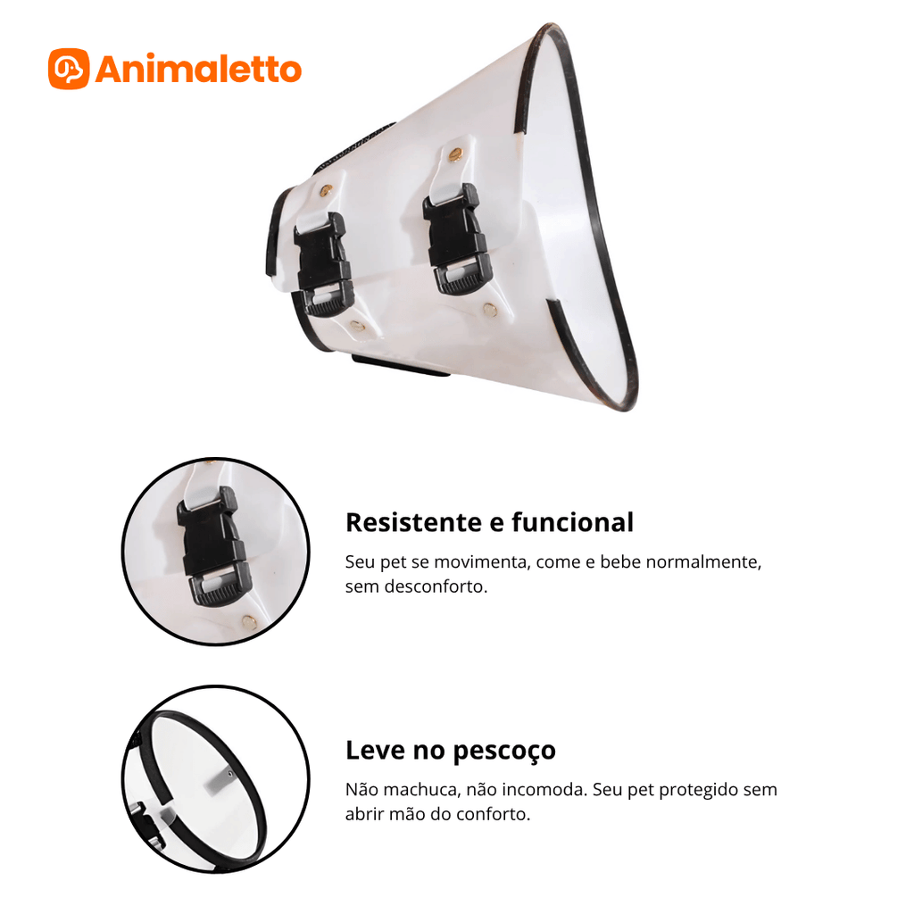 Colar Elizabetano Cirúrgico Pós Operatório Cone Cachorro Gato Pet Diversos Tamanhos