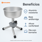 Comedouro Antiformiga Alumínio 1,5L Ajustável Nf Pet