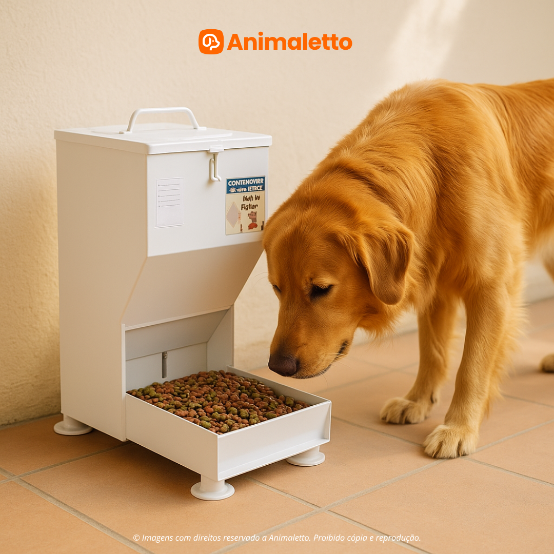Comedouro Automático de Aço para Cães Gato Coelho 10kg Fercar