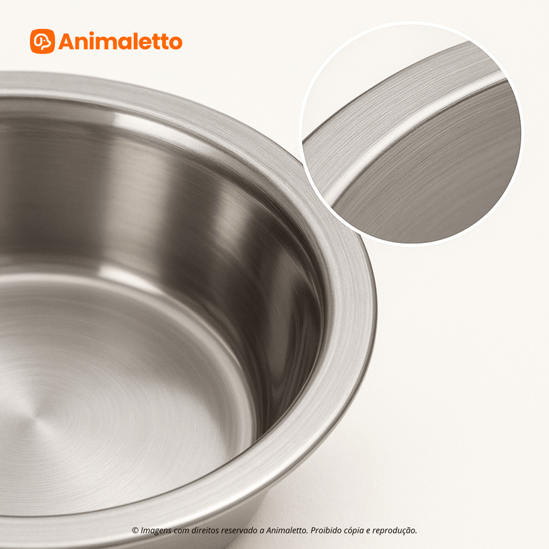 Comedouro Tigela Inox Nº2 Chalesco Cães e Gatos