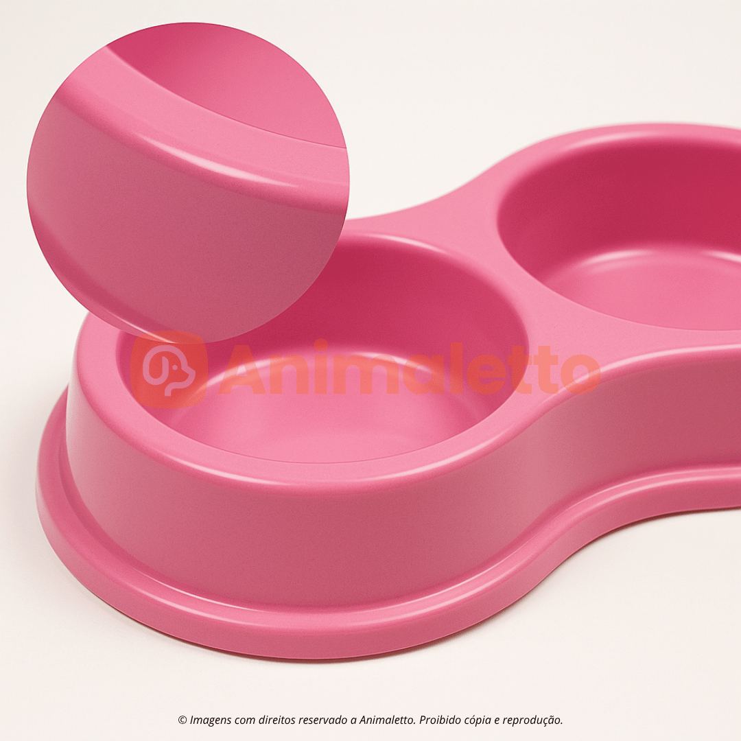 Comedouro e Bebedouro Duplo Anti Formiga 270ml Para Gatos Cachorros Coelhos