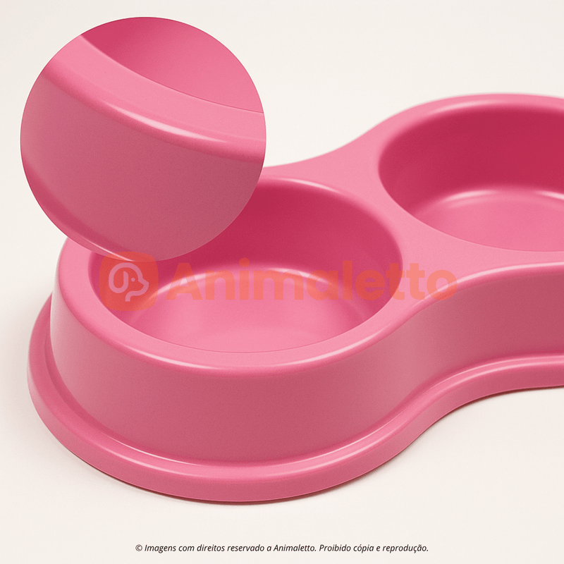Comedouro e Bebedouro Duplo Anti Formiga 270ml Para Gatos Cachorros Coelhos