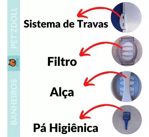 Banheiro para Gato Fechado com Filtro Anti-odor + Pá 24h