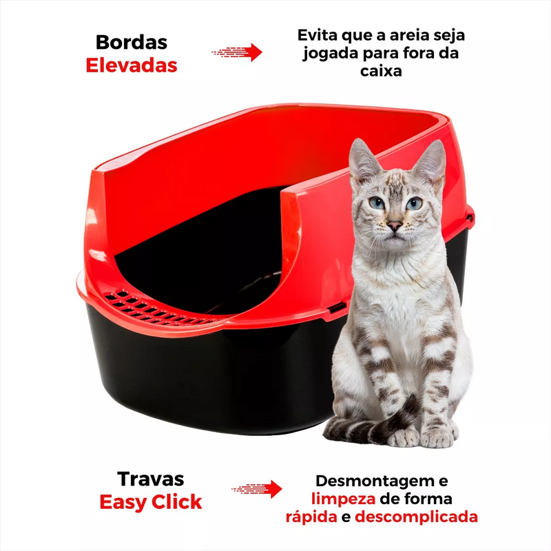 Kit Sanitário para Gatos Sandbox Fácil Higienização Pet