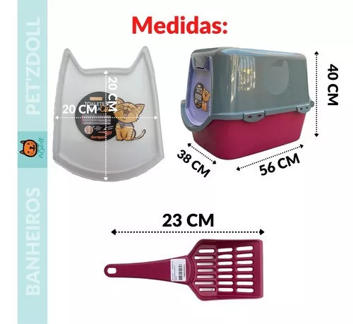 Banheiro para Gato Fechado com Filtro Anti-odor + Pá 24h