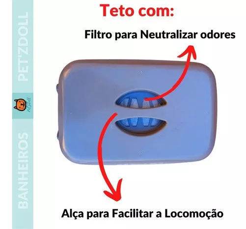 Banheiro para Gato Fechado com Filtro Anti-odor + Pá 24h