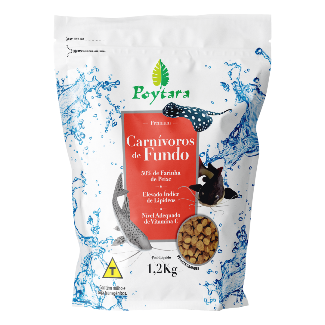 Alimento Poytara para Peixes Carnívoros de Fundo 1,2Kg