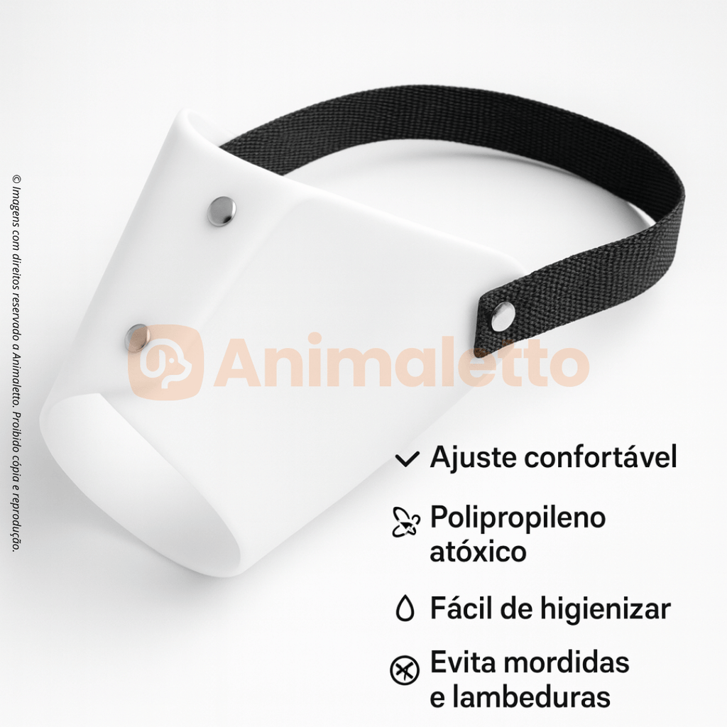 Focinheira Plástica para Cães Respirável Polipropileno Kit N° 1 ao N° 5