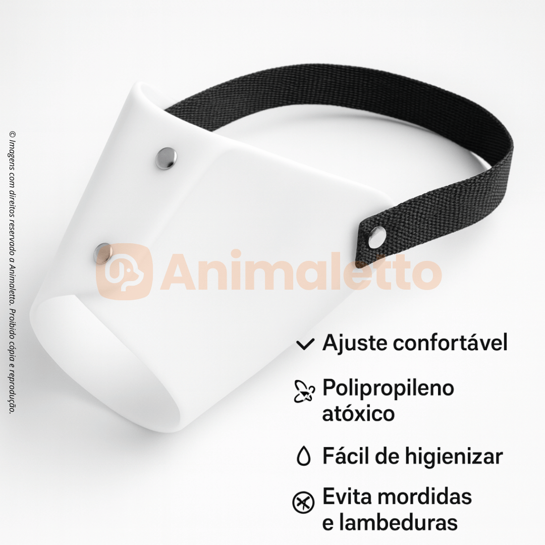 Focinheira Plástica para Cães Respirável Polipropileno Kit N° 1 ao N° 5