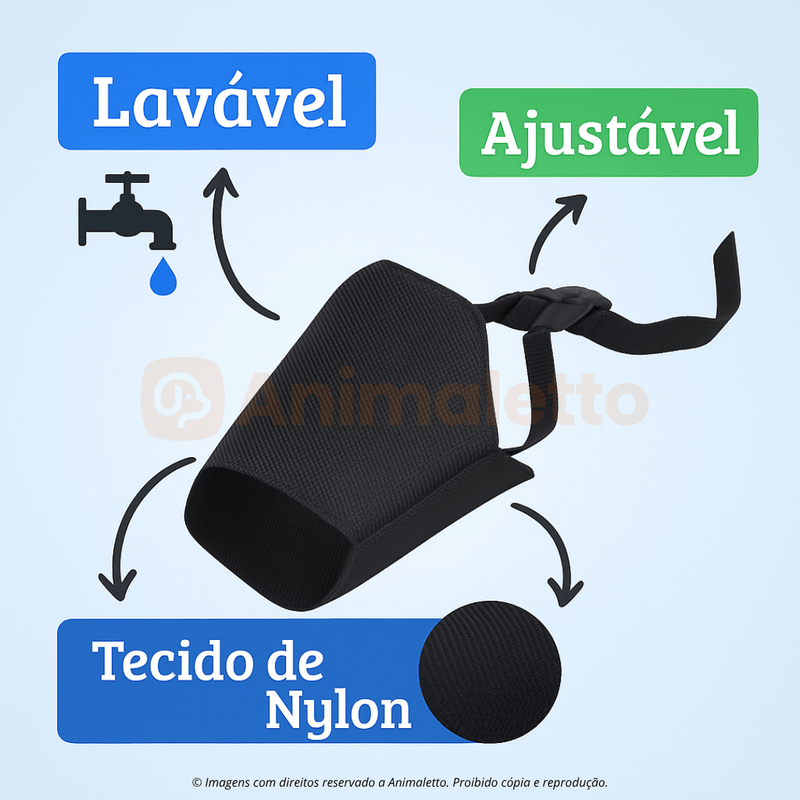 Focinheira de Nylon Ajustável para Cães PróCanine Vet
