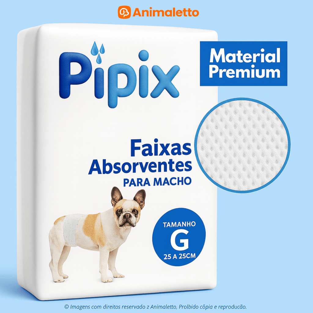 Fralda Higiênica Descartável para Cães Pet Pipix Macho 6 Un