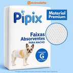 Fralda Higiênica Descartável para Cães Pet Pipix Macho 6 Un