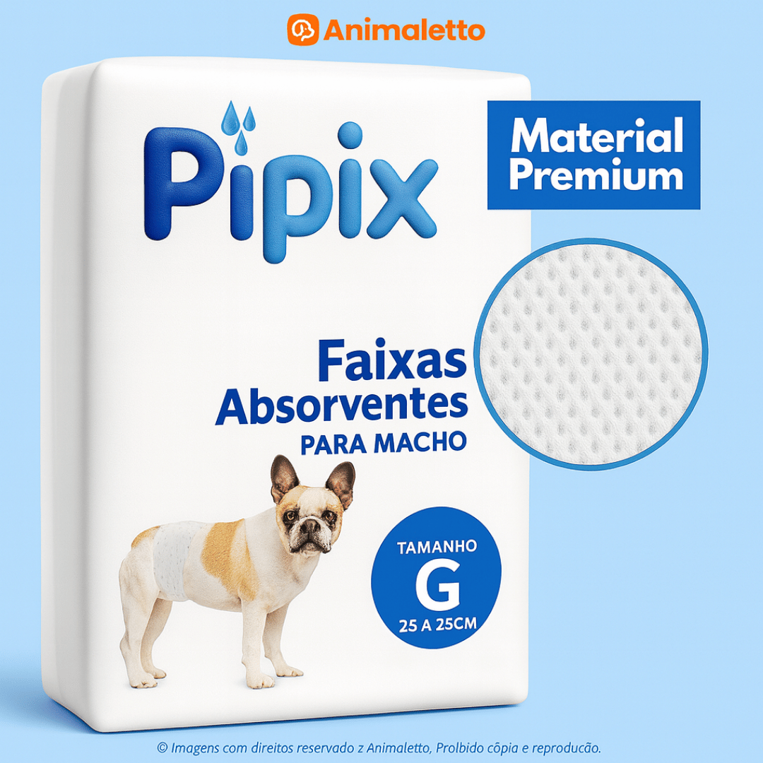 Fralda Higiênica Descartável para Cães Pet Pipix Macho 6 Un