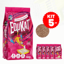 Kit 5 Areia Sanitária Edukat Higiênica Natural Para Gatos Pacotes Com 4Kg