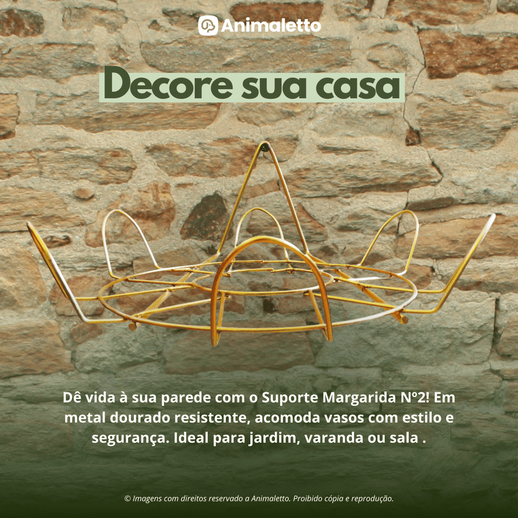 Kit 5 Suportes Margarida Para Plantas Escolha o Tamanho