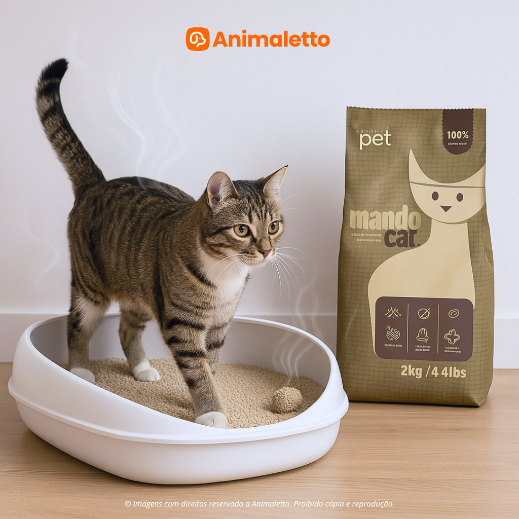 Kit 6 Granulado Higiênico de Mandioca Areia Mandiocat 2Kg