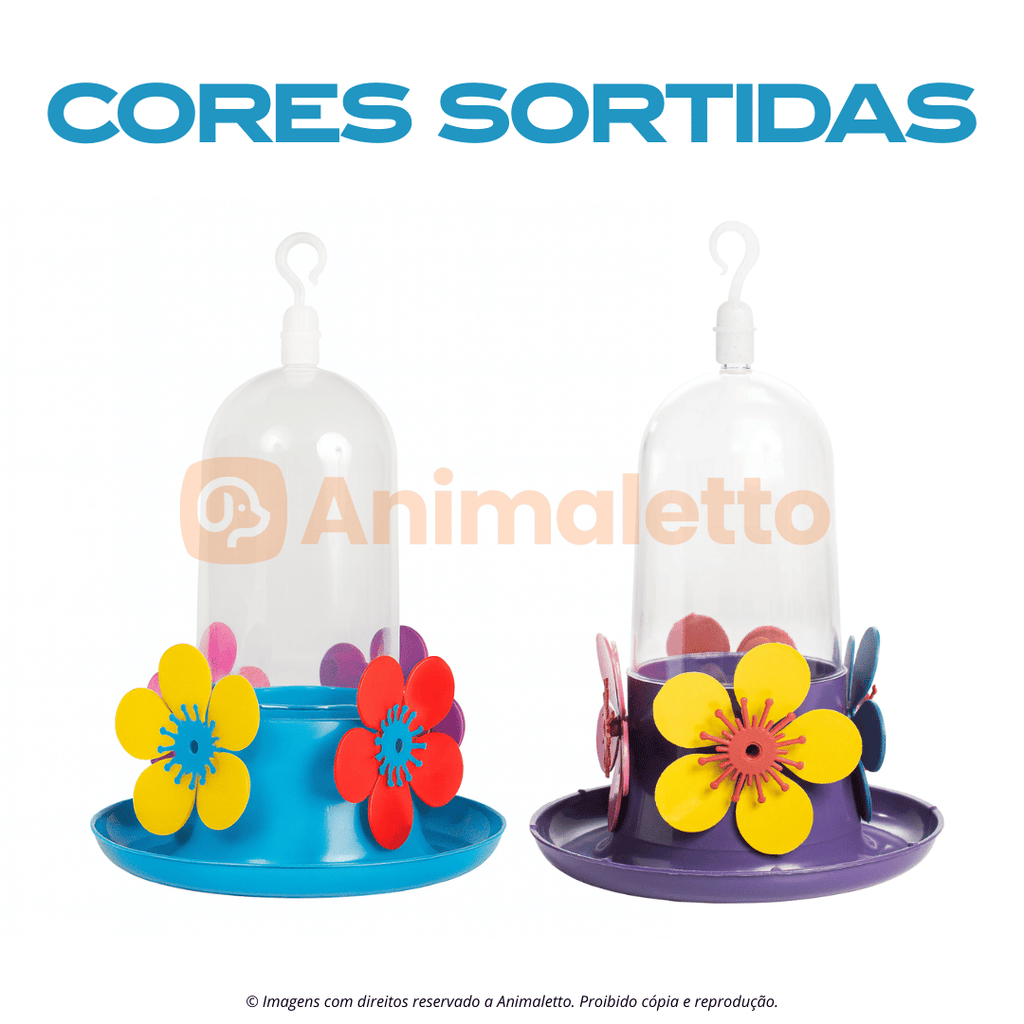 Kit Com 6 Bebedouro Beija-Flor Jel Plast + Néctar Pronto Uso 500ml