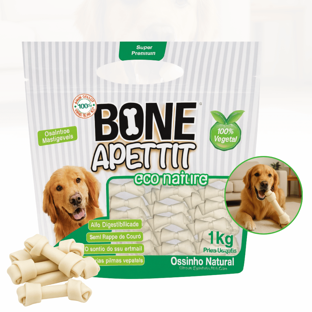 Osso Eco Nature Bone Apettit 100% Vegetal Cães – Vários Tamanhos
