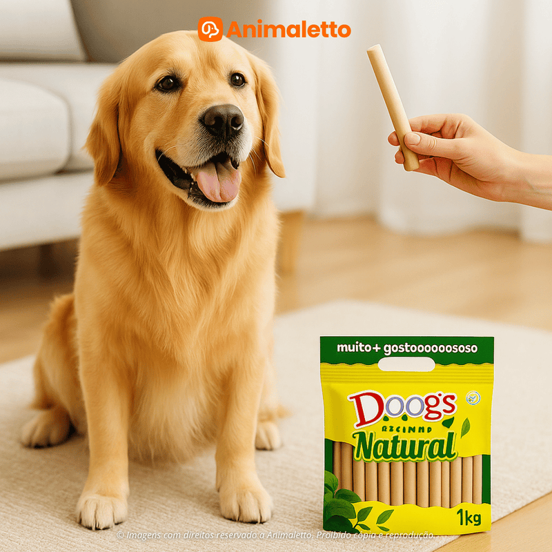 Petisco Doogs Ossinho Natural Palito 15mm 1kg para Cães